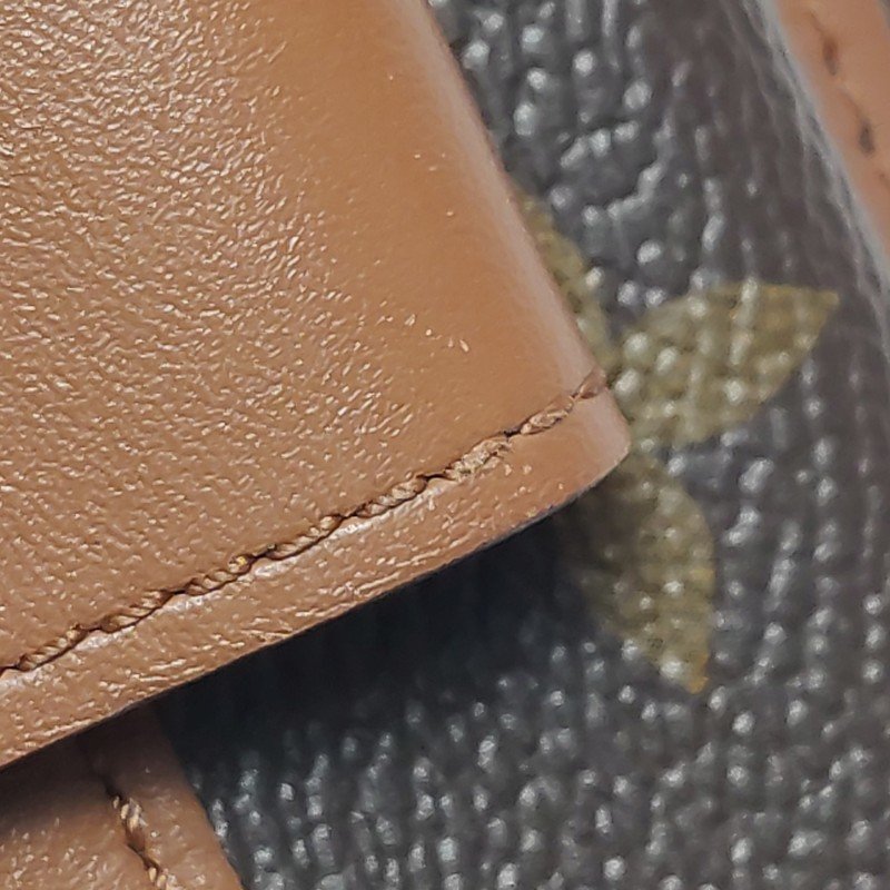 Louis Vuitton (LV) Dauphine達芙妮牛皮拼色老花LV搭扣錢包晶片款-15