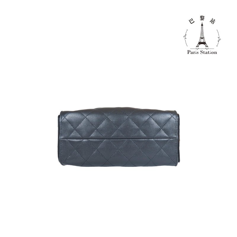 【巴黎站二手名牌專賣店】＊全新現貨＊CHANEL 香奈兒 真品＊黑色荔枝皮革25 BAG金鏈MINI肩背包-2