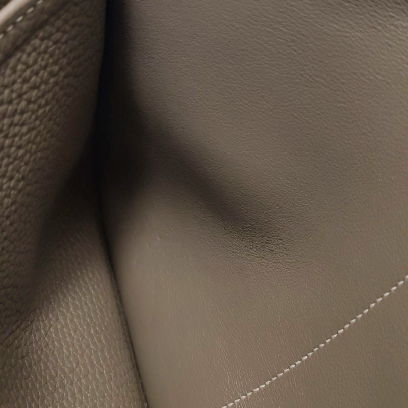 Hermes Halzan25馬鐙形手把斜背包單肩包TC牛皮金扣18etoupe大象灰Y刻-14