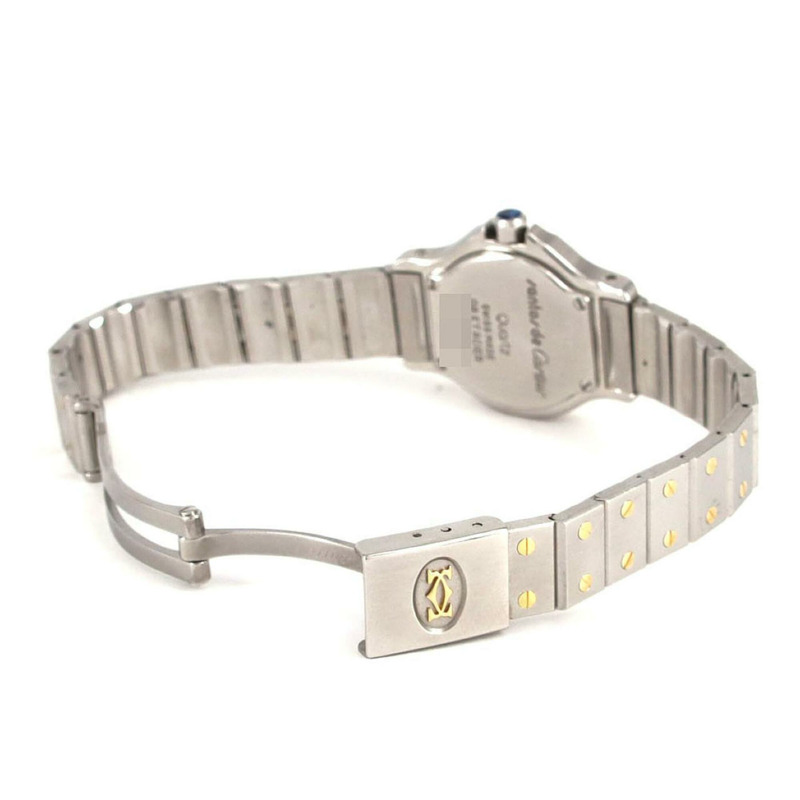 卡地亞 Santos Octagon SM 雙色 W2001683 SSxYG 石英錶-5