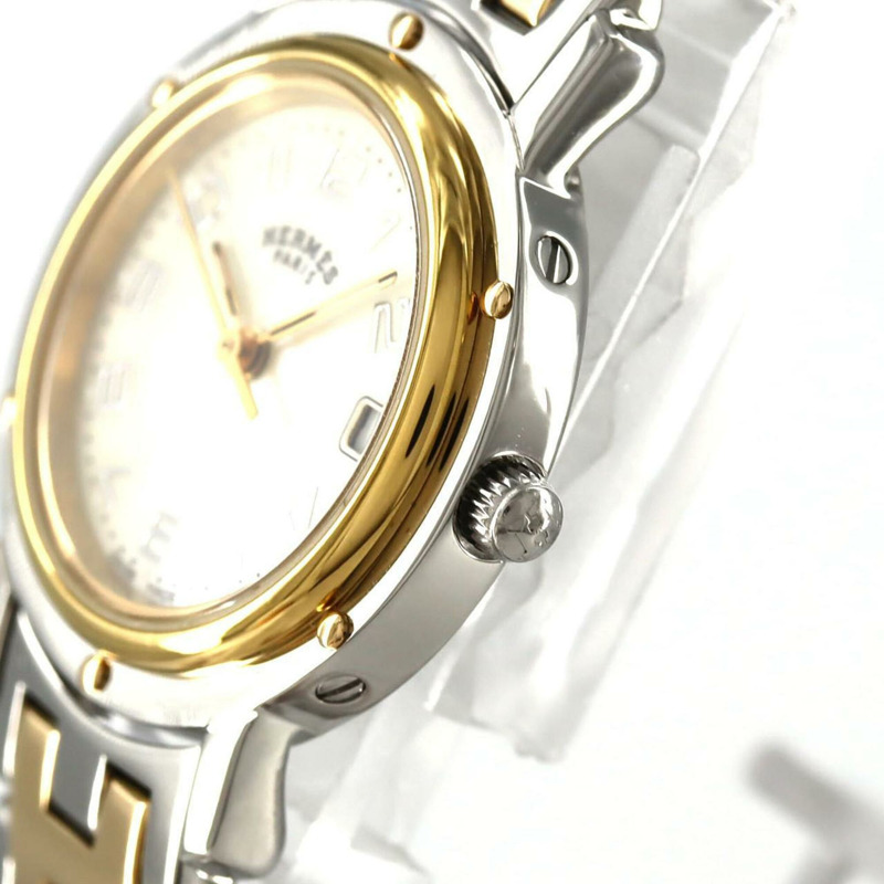 愛馬仕 Clipper Nacre 組合款 CL4.220 SSxGP 石英錶-3