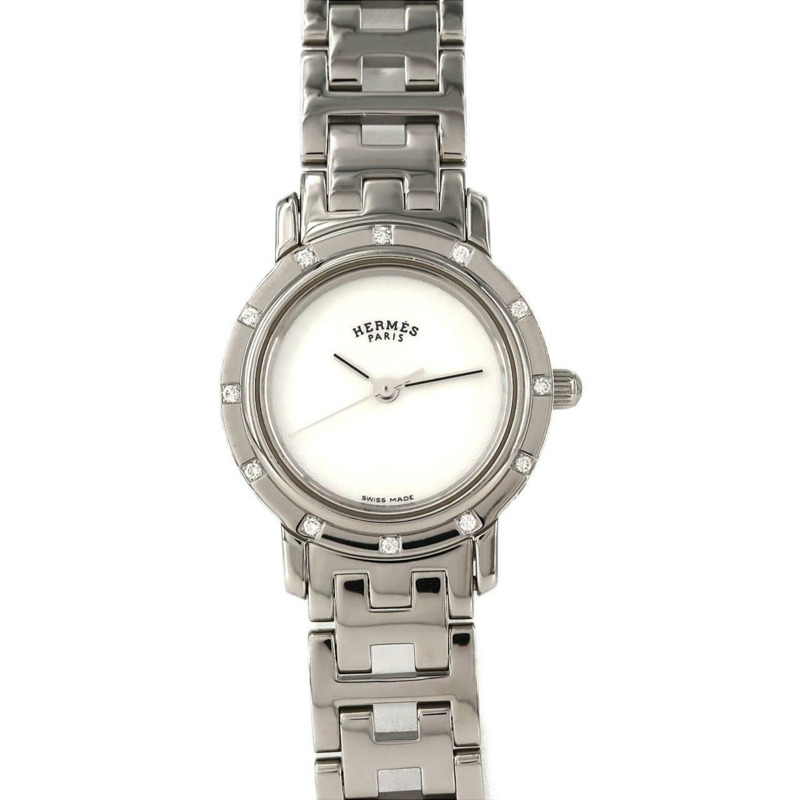 愛馬仕 Clipper Nacre 12P CL4.230 不鏽鋼石英錶-0