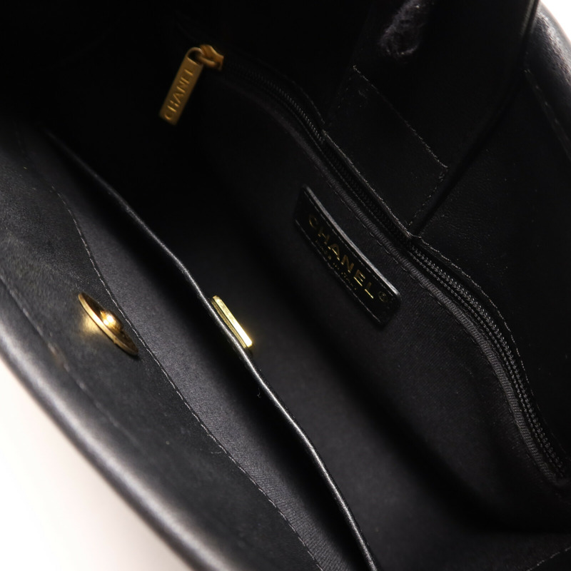 CHANEL 牛皮皮革Hobo鏈帶手挽肩背兩用袋-4