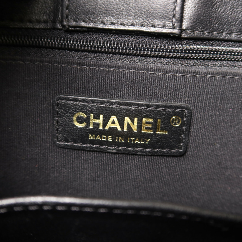 CHANEL 牛皮皮革Hobo鏈帶手挽肩背兩用袋-5