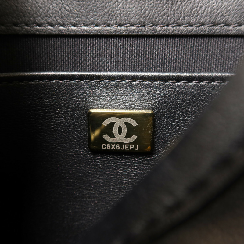 CHANEL 牛皮皮革Hobo鏈帶手挽肩背兩用袋-6