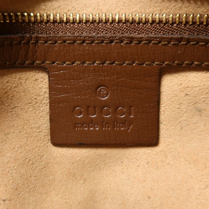 GUCCI 牛皮皮革/塗層帆布Horsebit 1955 Small肩背袋-5