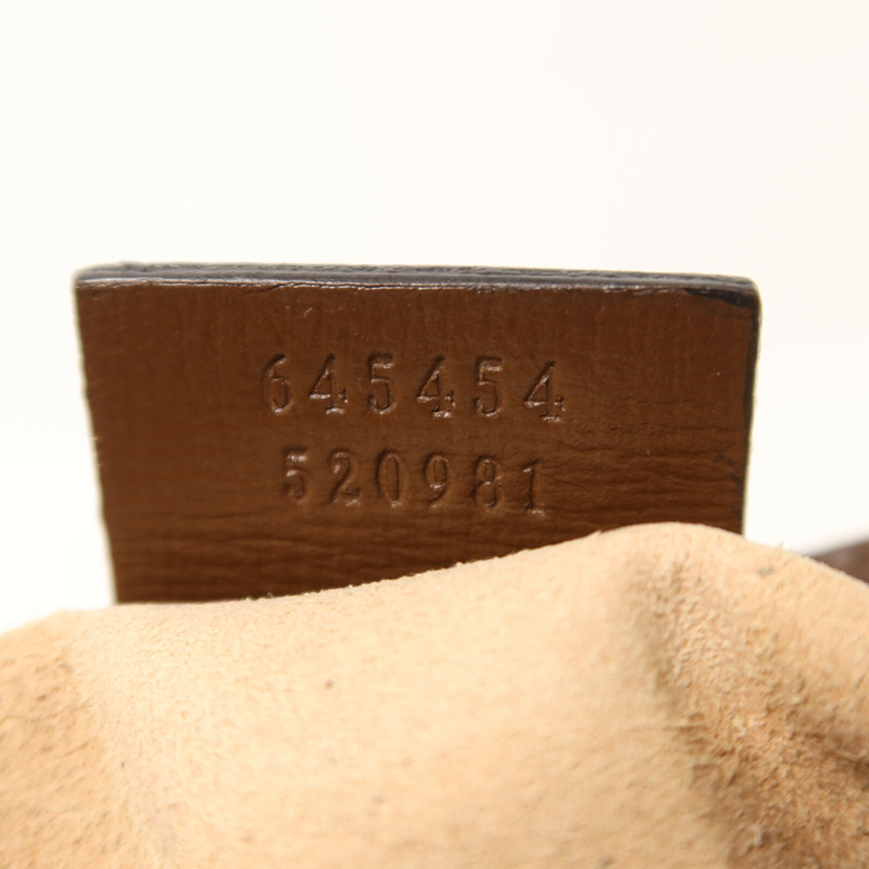 GUCCI 牛皮皮革/塗層帆布Horsebit 1955 Small肩背袋-6