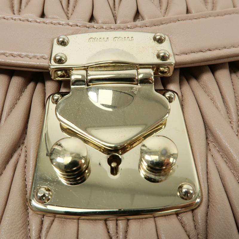 Miu Miu 羊皮皮革2 Way Shoulder鏈帶手挽肩背兩用袋-5