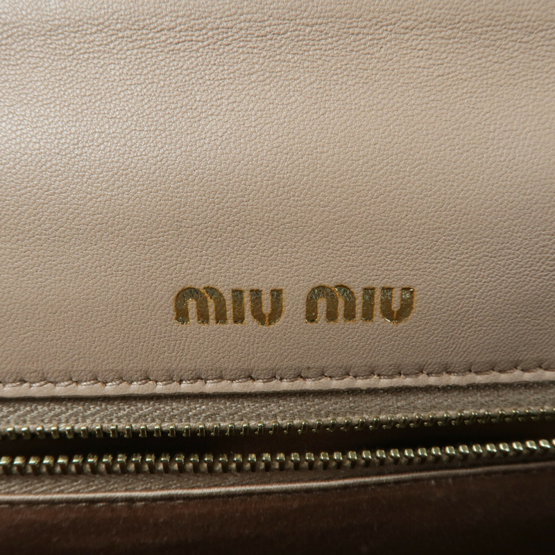 Miu Miu 羊皮皮革2 Way Shoulder鏈帶手挽肩背兩用袋-6