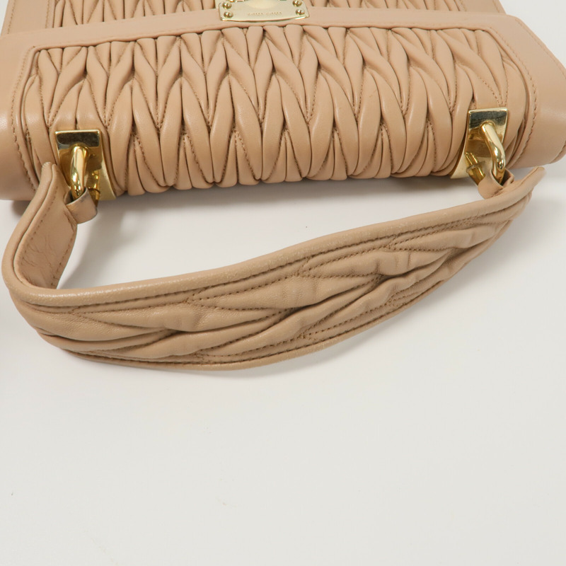 Miu Miu 羊皮皮革2 Way Shoulder鏈帶手挽肩背兩用袋-9