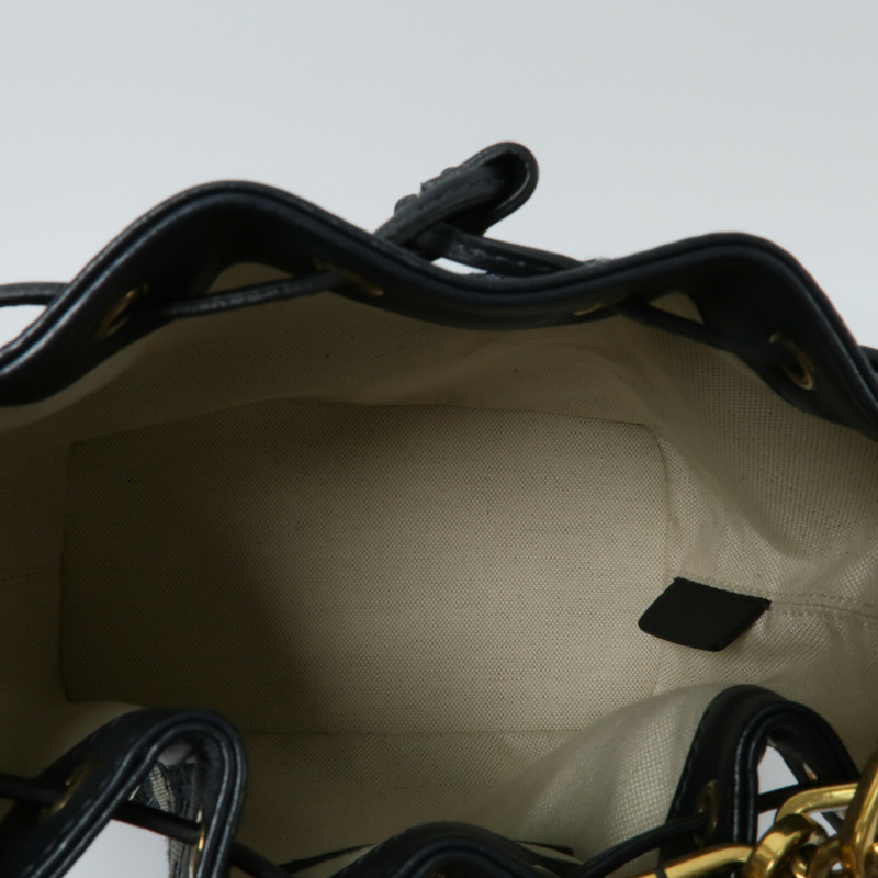 Dior 帆布Mini Oblique Bucket Bag鏈帶肩背袋-4