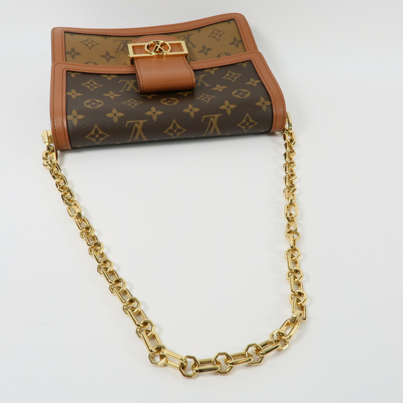 LOUIS VUITTON Monogram Reverse Dauphine MM鏈帶手挽肩背兩用袋-7