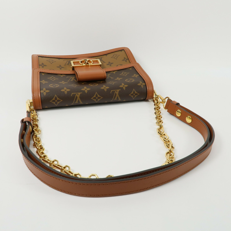 LOUIS VUITTON Monogram Reverse Dauphine MM鏈帶手挽肩背兩用袋-8