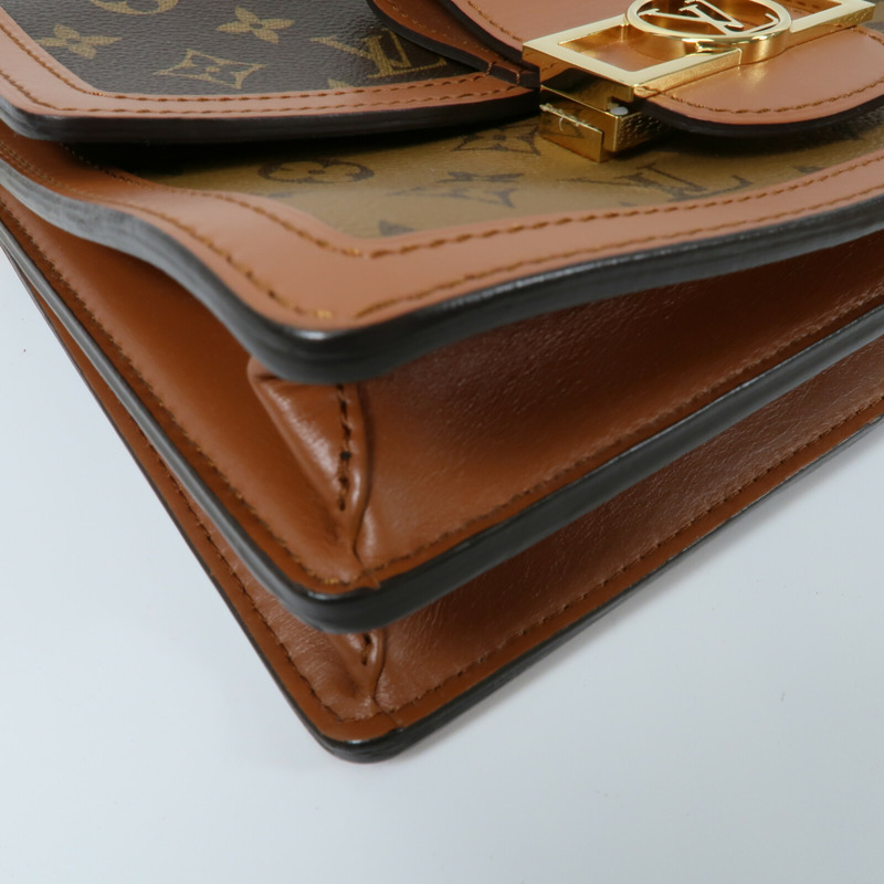 LOUIS VUITTON Monogram Reverse Dauphine MM鏈帶手挽肩背兩用袋-10