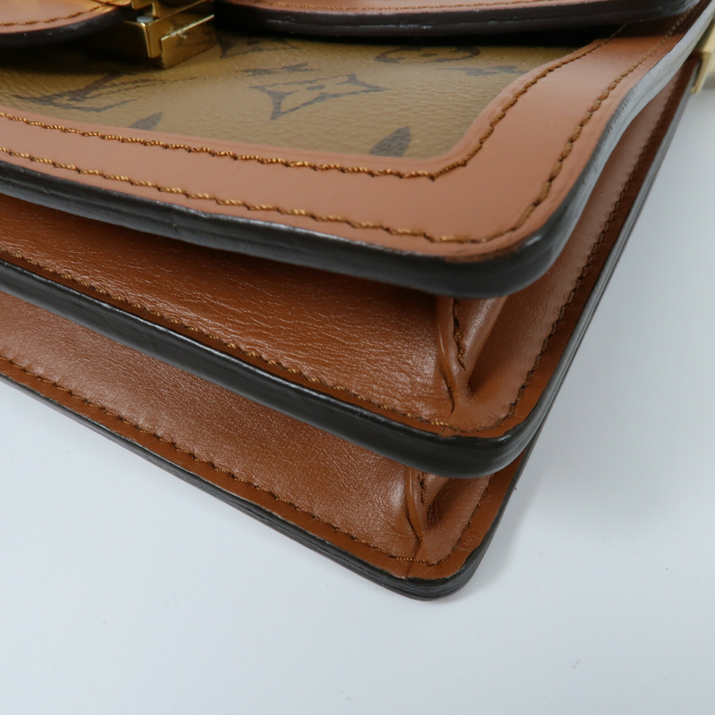 LOUIS VUITTON Monogram Reverse Dauphine MM鏈帶手挽肩背兩用袋-11