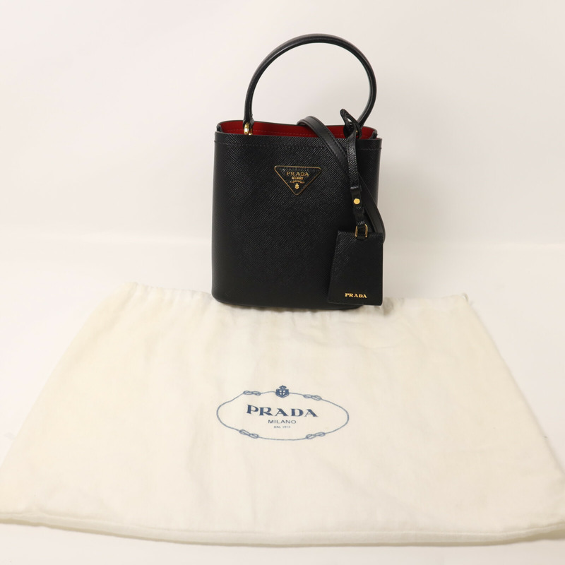 PRADA 牛皮皮革Secchiello In Pelle手挽肩背兩用袋-7