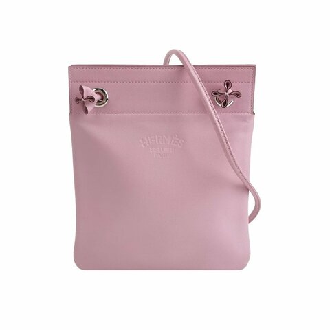 Hermes Aline迷你結飾馬夫包斜背包Milo羊皮銀扣X9錦葵紫Z刻