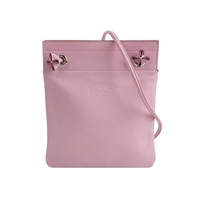 Hermes Aline迷你結飾馬夫包斜背包Milo羊皮銀扣X9錦葵紫Z刻-0