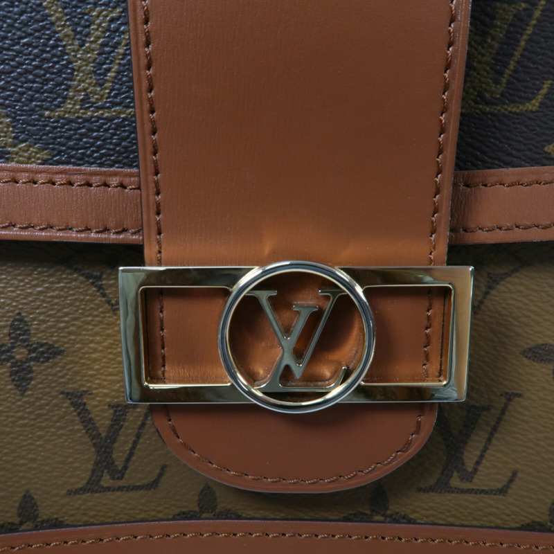 LOUIS VUITTON Monogram Reverse Dauphine MM鏈帶手挽肩背兩用袋-6