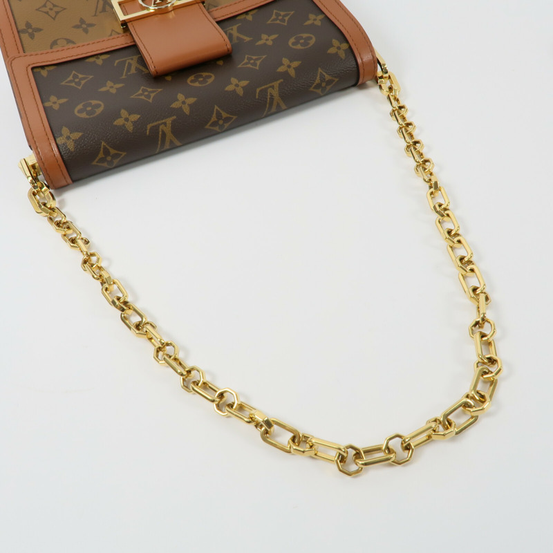 LOUIS VUITTON Monogram Reverse Dauphine MM鏈帶手挽肩背兩用袋-7