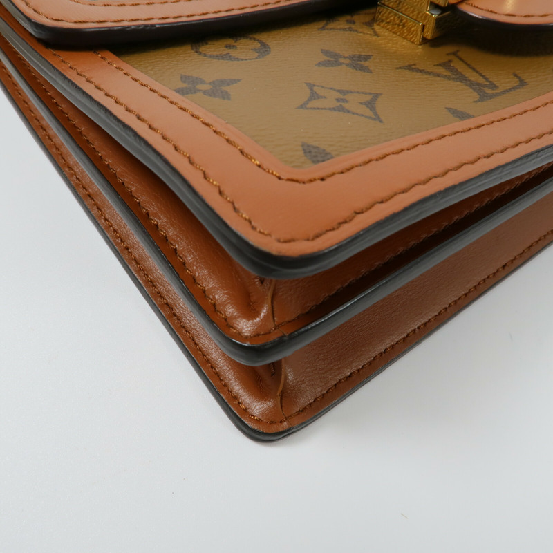 LOUIS VUITTON Monogram Reverse Dauphine MM鏈帶手挽肩背兩用袋-9