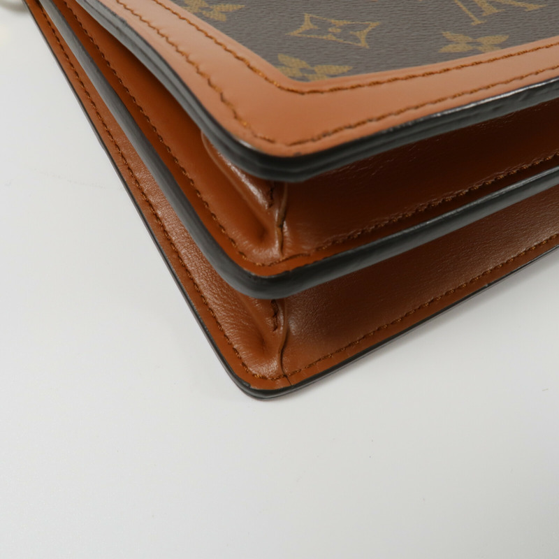 LOUIS VUITTON Monogram Reverse Dauphine MM鏈帶手挽肩背兩用袋-11