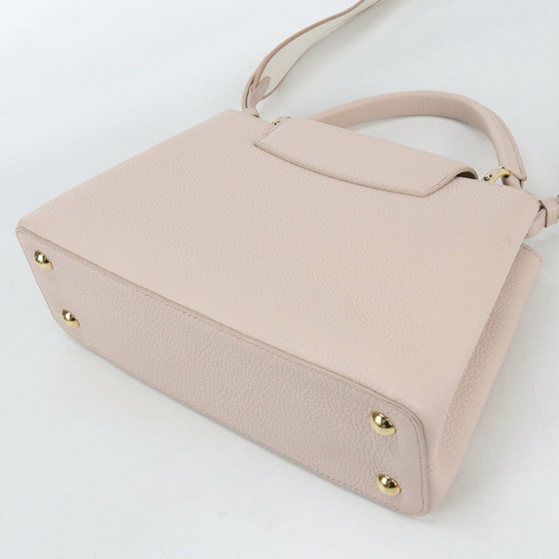 路易威登 (LOUIS VUITTON) 女士手提包 M59597 Capucines PM Taurillon 皮革，粉紅色-1