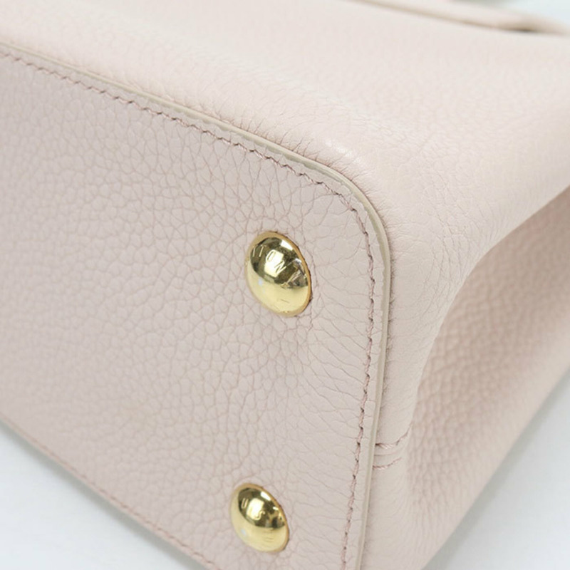 路易威登 (LOUIS VUITTON) 女士手提包 M59597 Capucines PM Taurillon 皮革，粉紅色-4