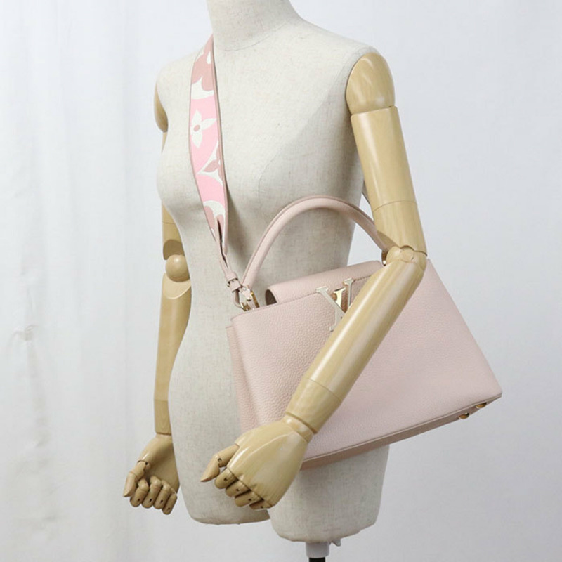 路易威登 (LOUIS VUITTON) 女士手提包 M59597 Capucines PM Taurillon 皮革，粉紅色-10