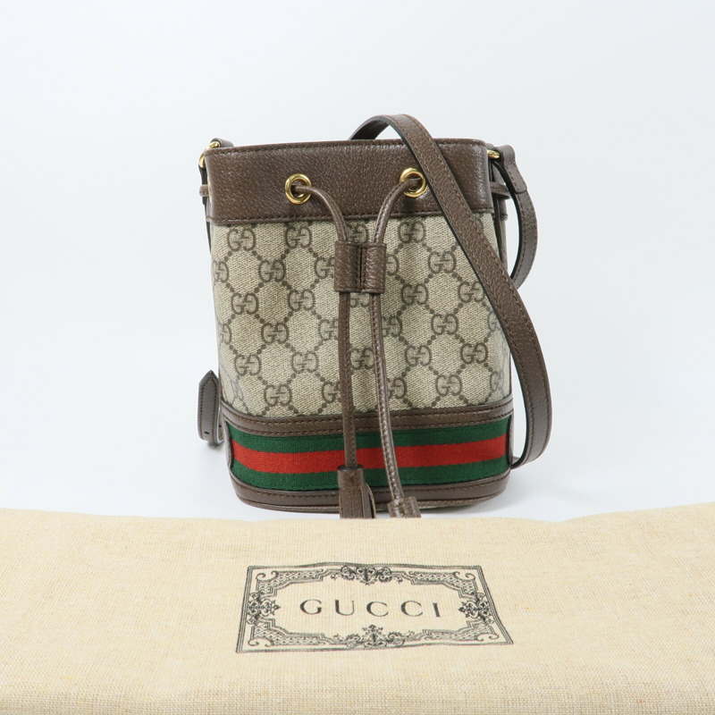 GUCCI 塗層帆布Ophidia Mini Bucket肩背袋-8