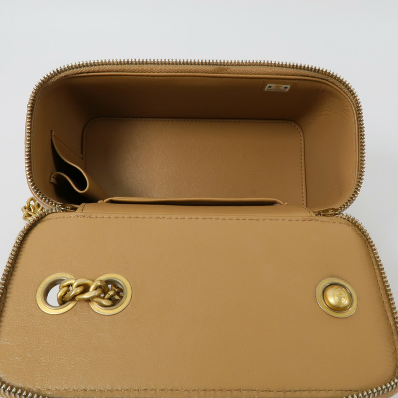 CHANEL 羊皮皮革Vanity Case鏈帶肩背袋-4