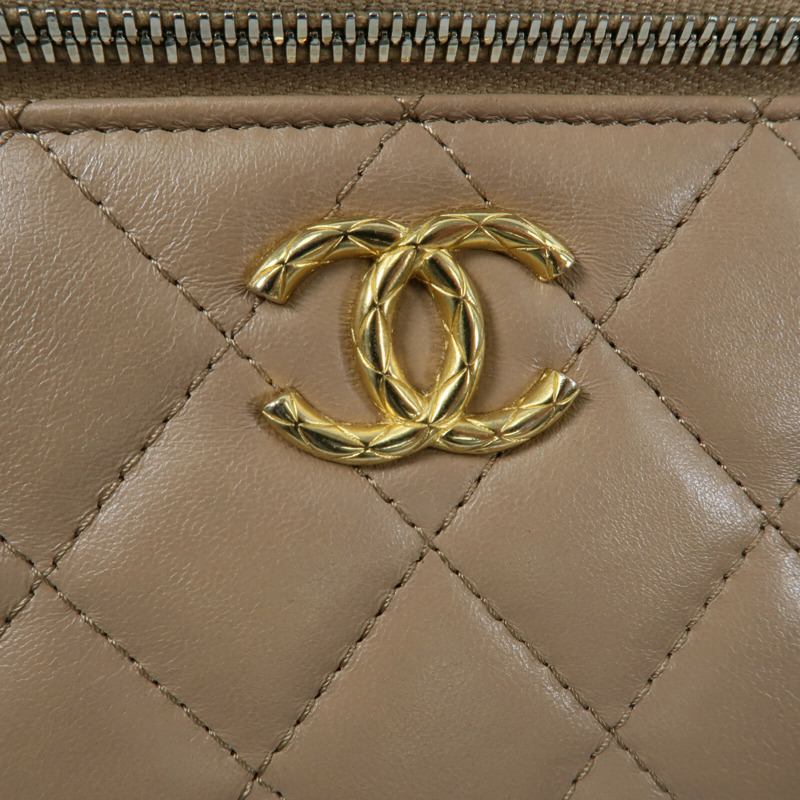 CHANEL 羊皮皮革Vanity Case鏈帶肩背袋-6