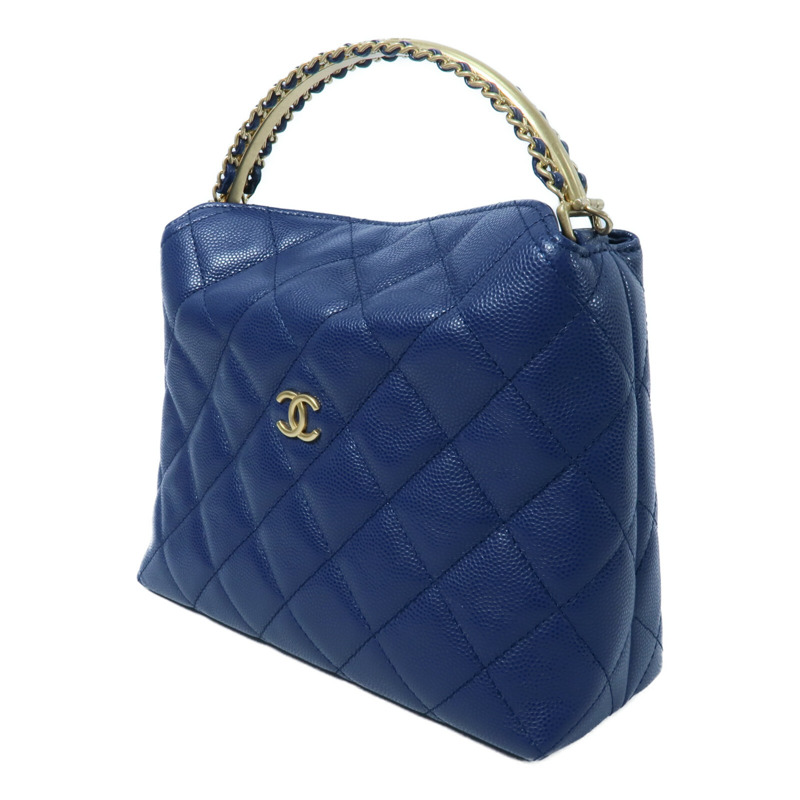 CHANEL 牛皮皮革2 Way Shoulder鏈帶手挽肩背兩用袋-2