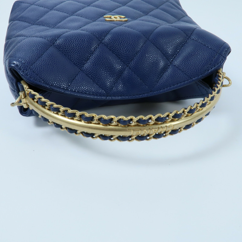 CHANEL 牛皮皮革2 Way Shoulder鏈帶手挽肩背兩用袋-6