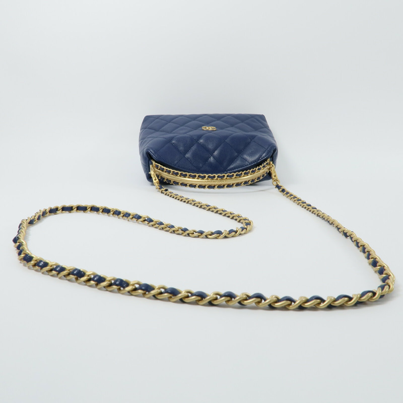 CHANEL 牛皮皮革2 Way Shoulder鏈帶手挽肩背兩用袋-7