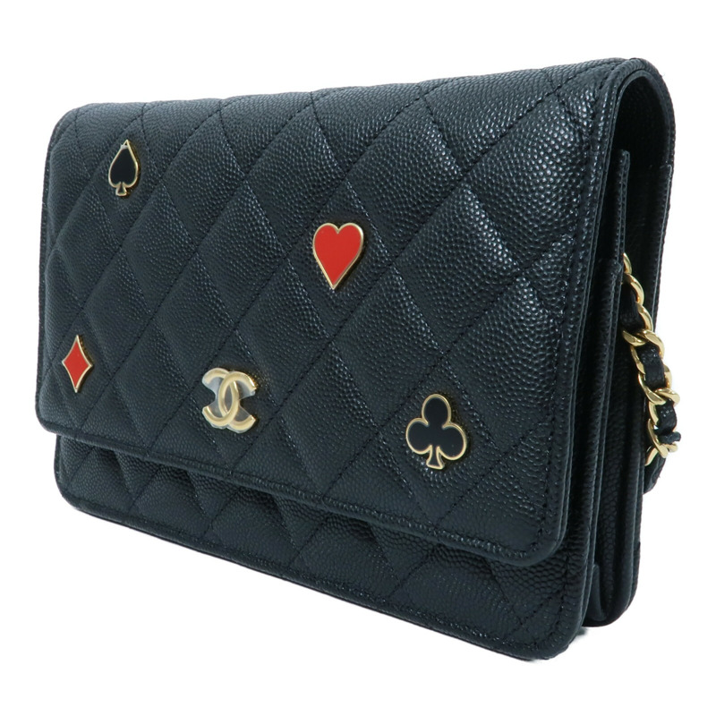 CHANEL 牛皮皮革WOC Wallet On Chain鏈帶肩背袋-2