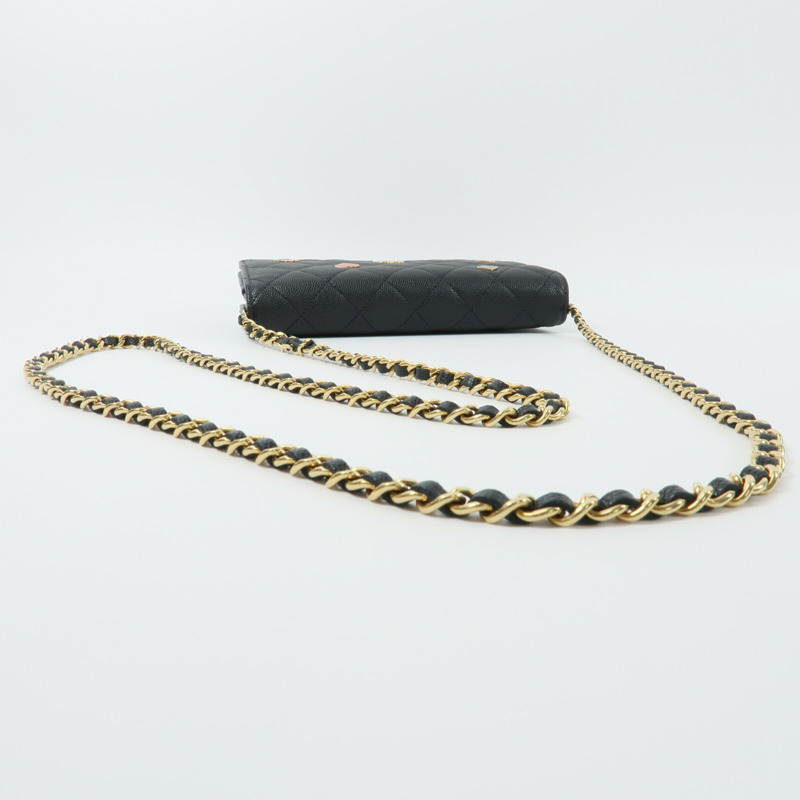CHANEL 牛皮皮革WOC Wallet On Chain鏈帶肩背袋-8