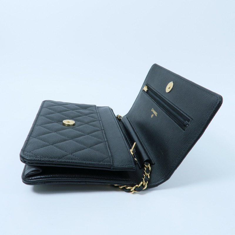 CHANEL 牛皮皮革WOC Wallet On Chain鏈帶肩背袋-9