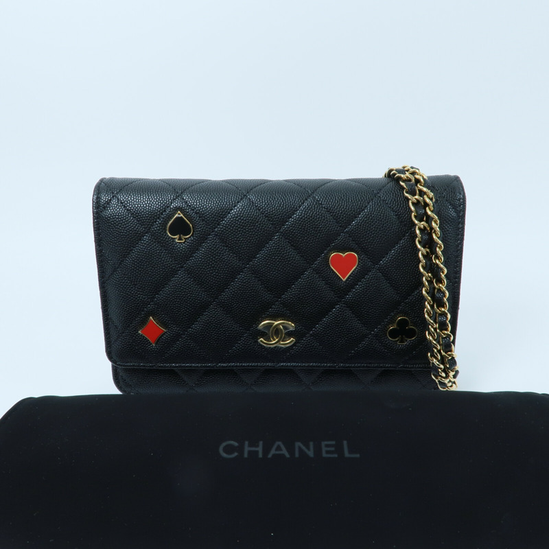CHANEL 牛皮皮革WOC Wallet On Chain鏈帶肩背袋-10
