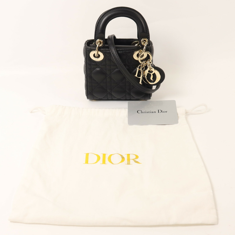 Dior 羊皮皮革Lady Dior Micro手挽肩背兩用袋-9