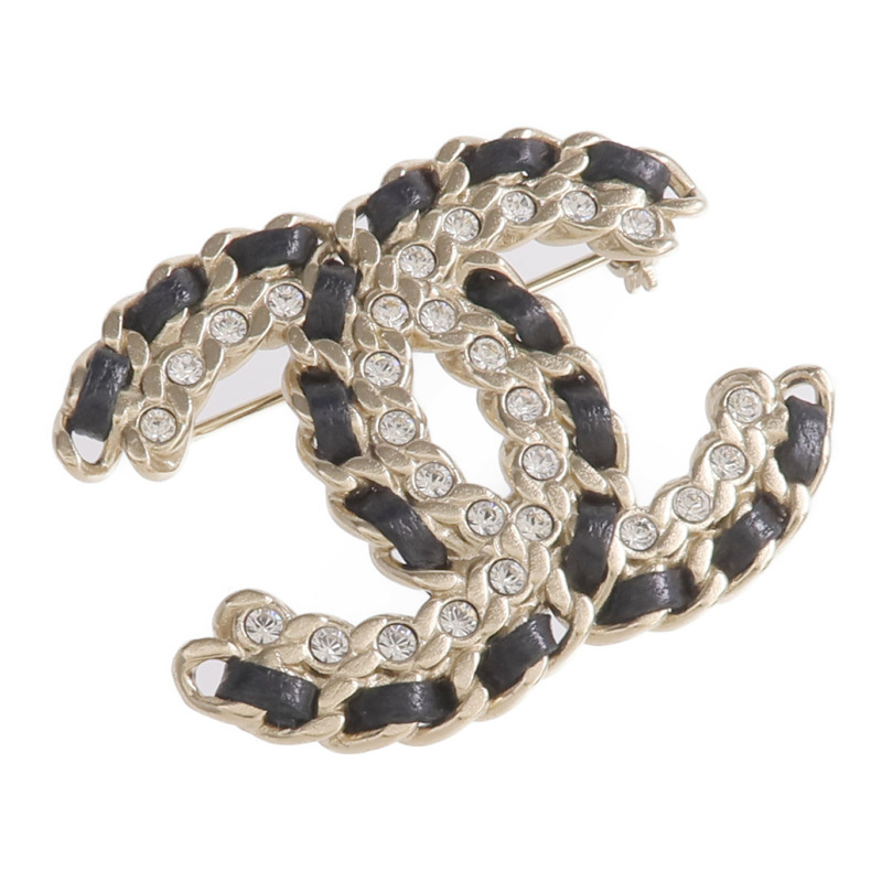 CHANEL 金屬/羊皮皮革Alure CC Chain Brooch胸針-3