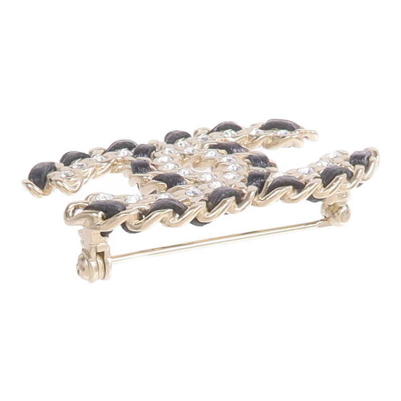 CHANEL 金屬/羊皮皮革Alure CC Chain Brooch胸針-7