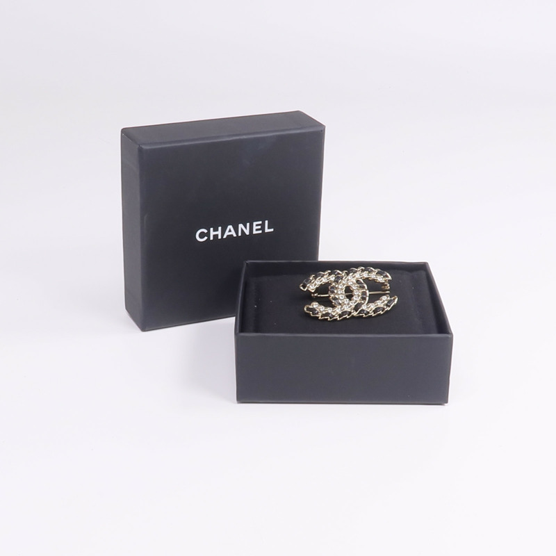 CHANEL 金屬/羊皮皮革Alure CC Chain Brooch胸針-8