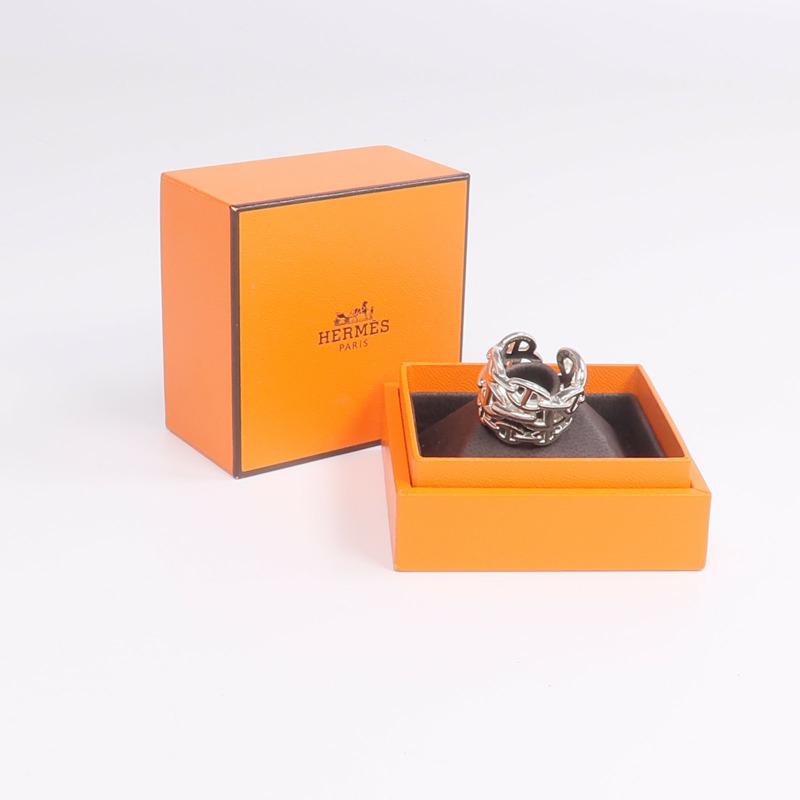 HERMES 925純銀Chaine d'ancre Enchainee Ring戒指-7