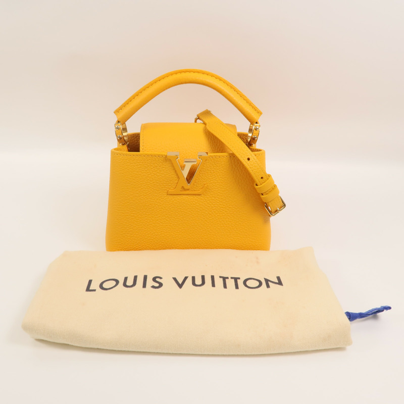 LOUIS VUITTON Taurillon皮革Capucines Mini手挽肩背兩用袋-9