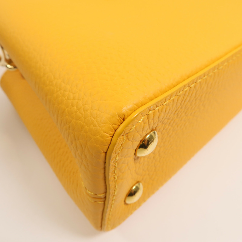 LOUIS VUITTON Taurillon皮革Capucines Mini手挽肩背兩用袋-11