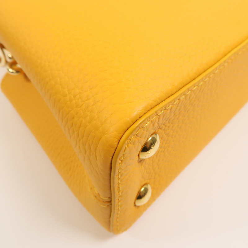 LOUIS VUITTON Taurillon皮革Capucines Mini手挽肩背兩用袋-13