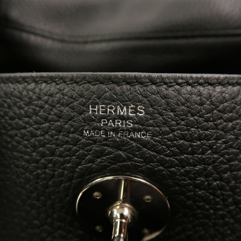 HERMES Clemence皮革Lindy 26手挽肩背兩用袋Noir-5