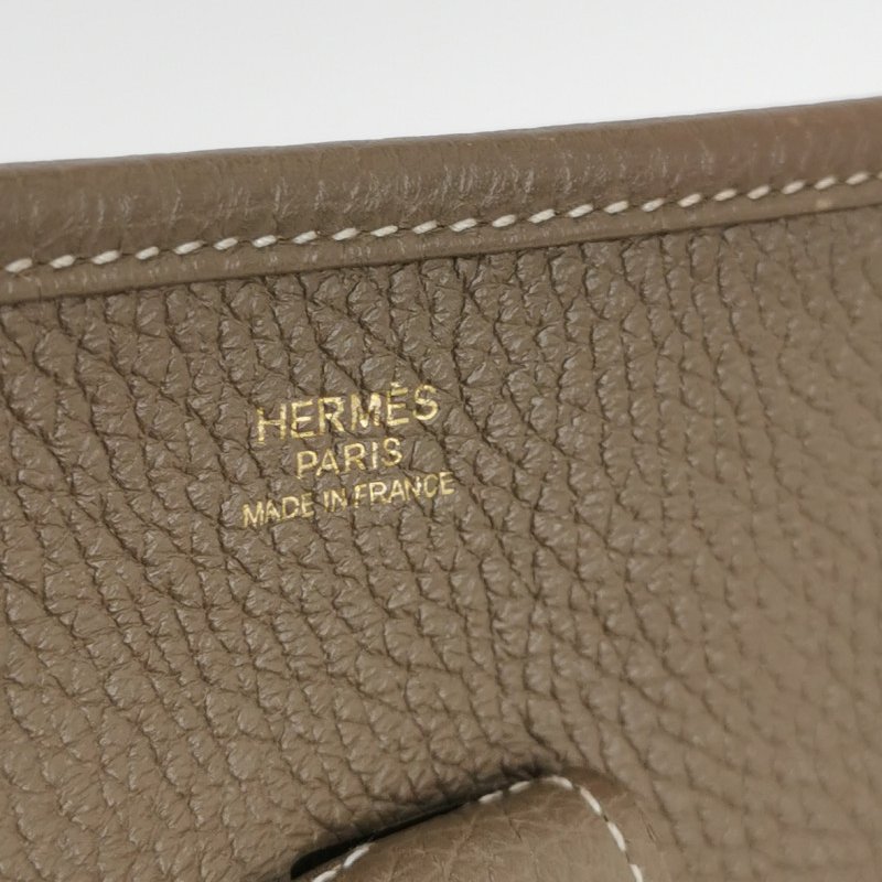 Hermes Evelyne29鏤空斜背包單肩包TC牛皮金扣18etoupe大象灰Y刻-7