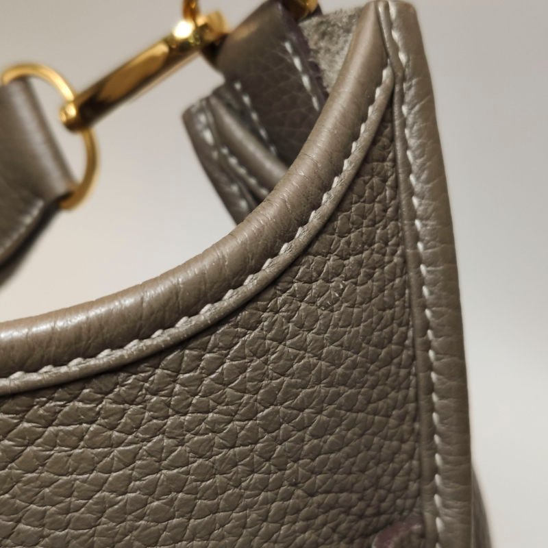 Hermes Evelyne29鏤空斜背包單肩包TC牛皮金扣18etoupe大象灰Y刻-18